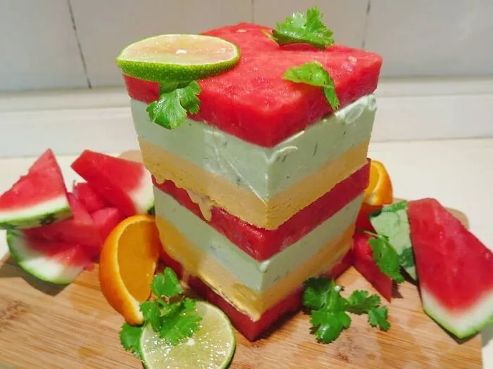 Tangelo, Tequila Ice Cream And Lime on a top of it 
