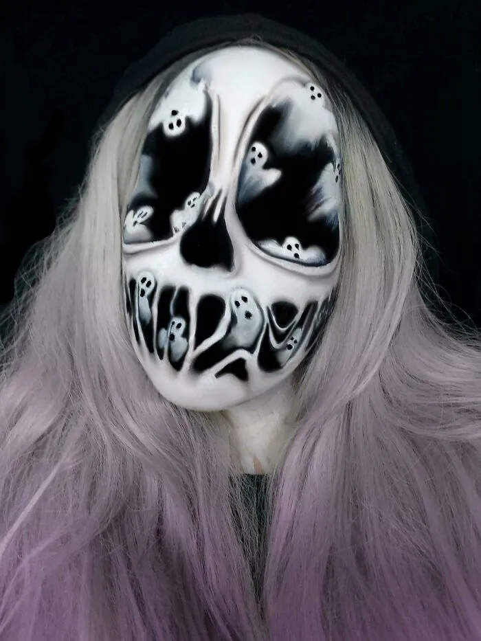 Been Practicing Some Facepaint For October So I Took A Swing At Being A Ghost!