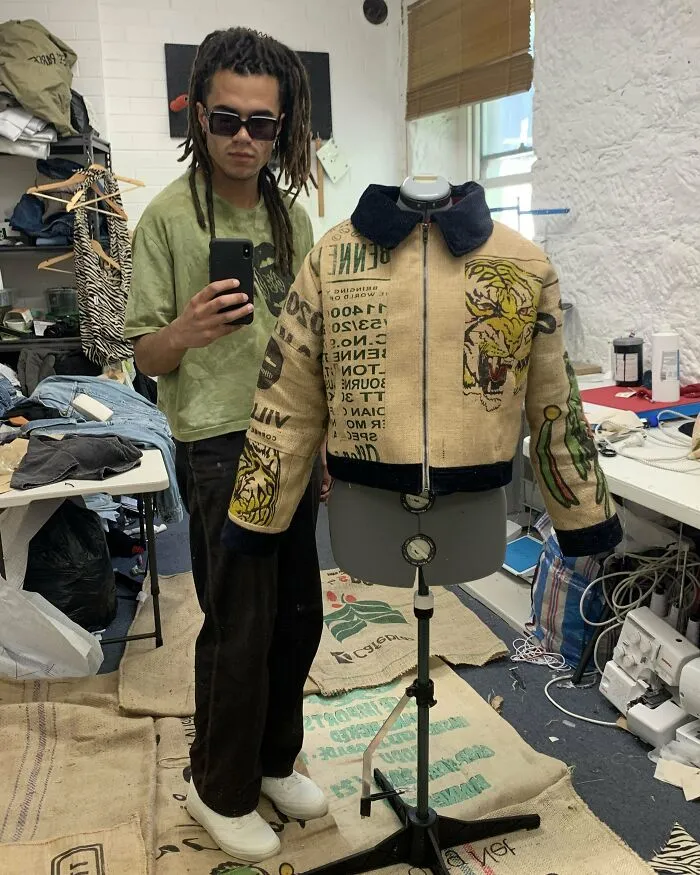 Chaqueta saco de café hecha por mí