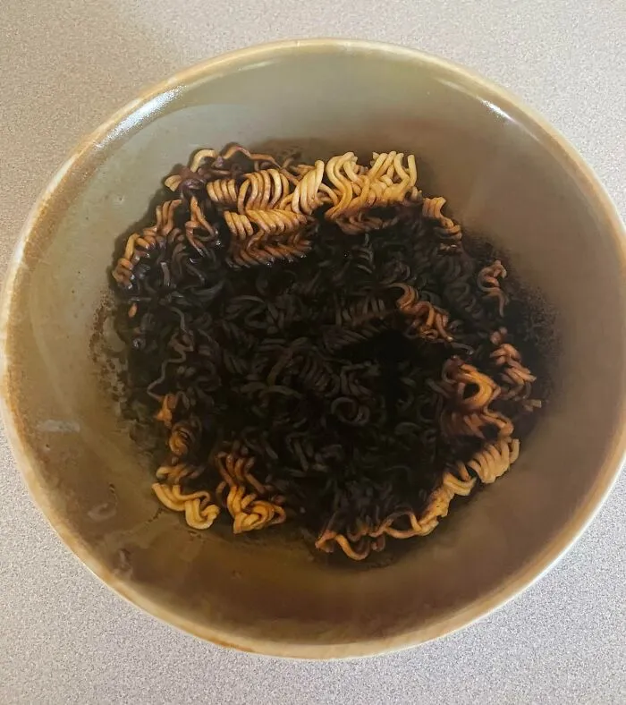8-Year-Old Remembered To Take The Foil Flavor Packet Out. She Forgot To Add Water