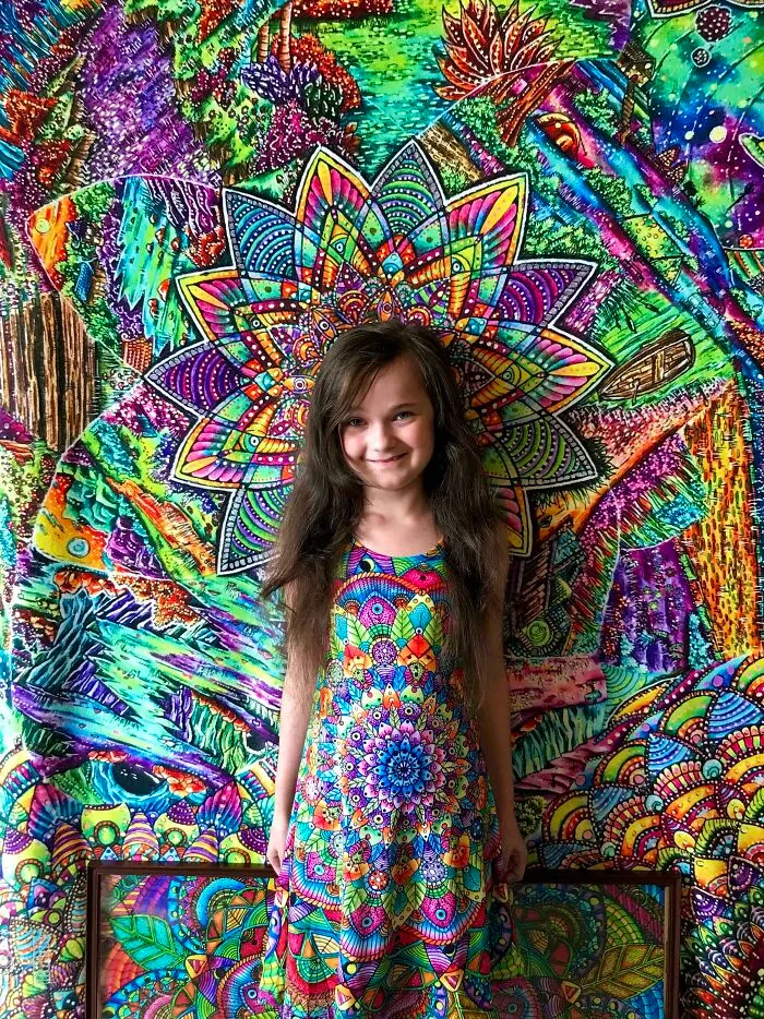 Got My Artwork Printed Onto A Cotton Dress For My Daughter X