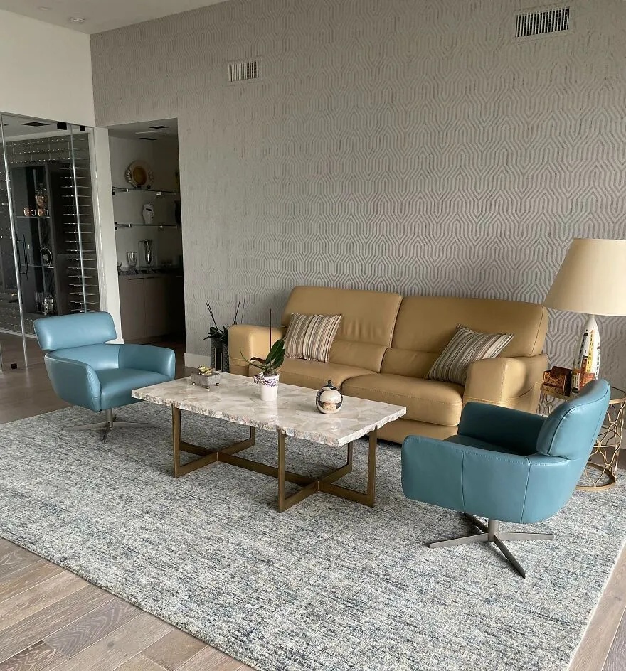 Leather furniture in the living room