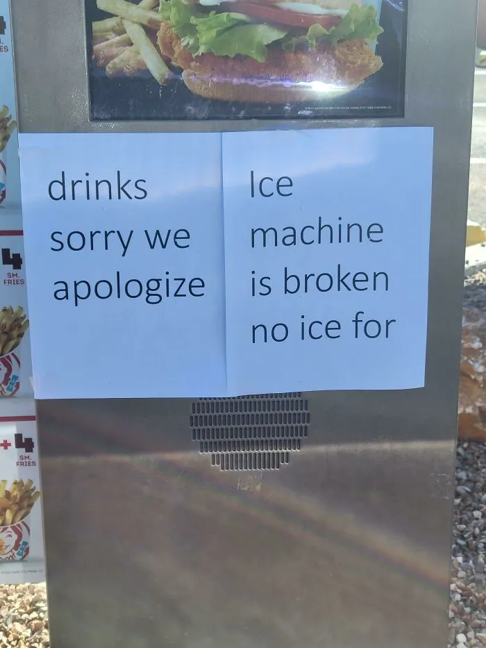 Drinks Ice Sorry We Machine