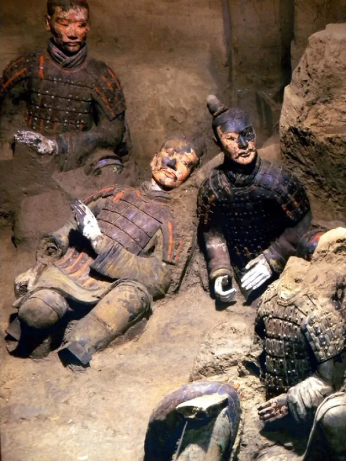 Terracotta Warriors With The Original Paint Scheme