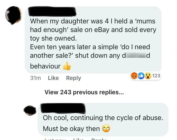 On A Post About Another Parent Selling Her Kid's TV Because She "Can't Act Right"