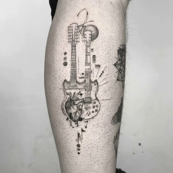 Double-Neck Guitar Tattoo
