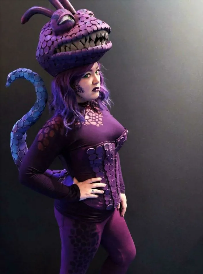 Person cosplaying Randall Boggs from Monsters