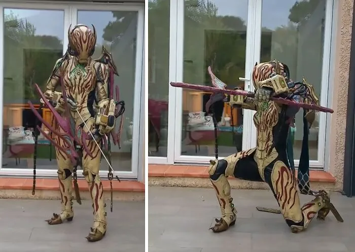 Person cosplaying Valkyr Graxx from Warframe