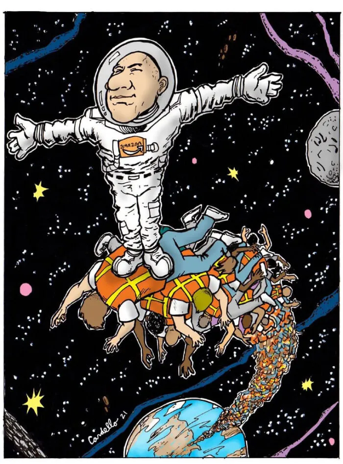 Cómo Jeff Bezos llegó al espacio en una imagen
