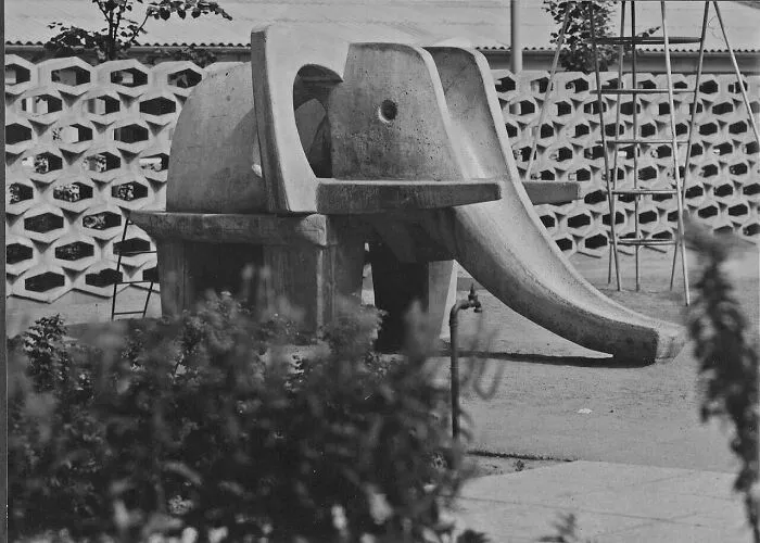 Prefabricated Elephant Slide In Dresden, East Germany, Cca 1965 #sicmod