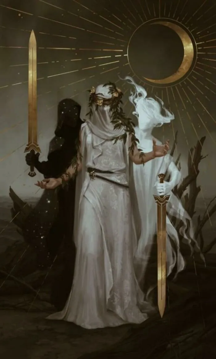 Dos espadas, obra de arte digital de Anna Christenson, 2021