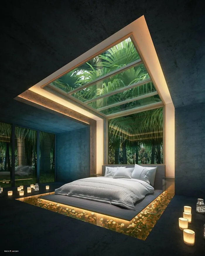 Idea de tragaluz en el dormitorio: Habitación llena de estrellas por Amin Moazzen