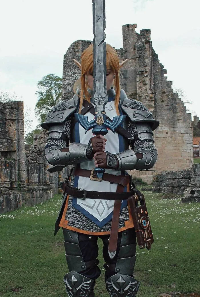 Person cosplaying Link Soldier from the Legend of Zelda
