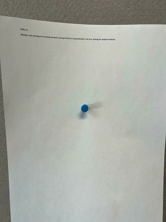 A Resume My Wife Received This Week
