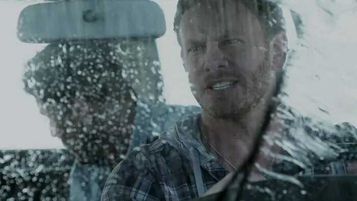 Fin driving in the car during the rain 