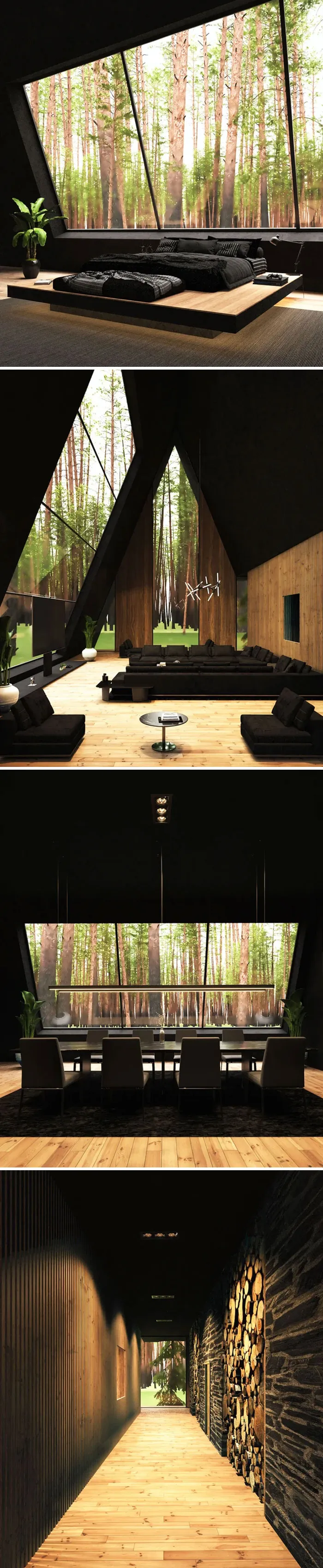 Casa negra en Santa Clara, Nueva York, diseñada por el Milad Eshtiyaghi Studio