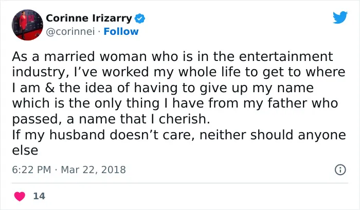 "I'd Really Like To Hear The Reasoning Behind Women Who Won't Take Their Husband's Last Name" (28 Answers)