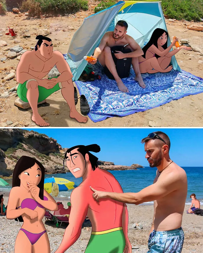 Guy Proves There's No Limit To Creativity By Photoshopping Classic Disney Characters Into His Everyday Life (21 New Pics)