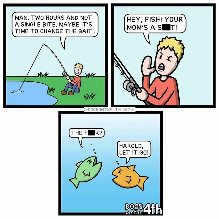 20 More Hilariously Absurd Comics With Unexpected Twists By ‘Dogs On The 4th’