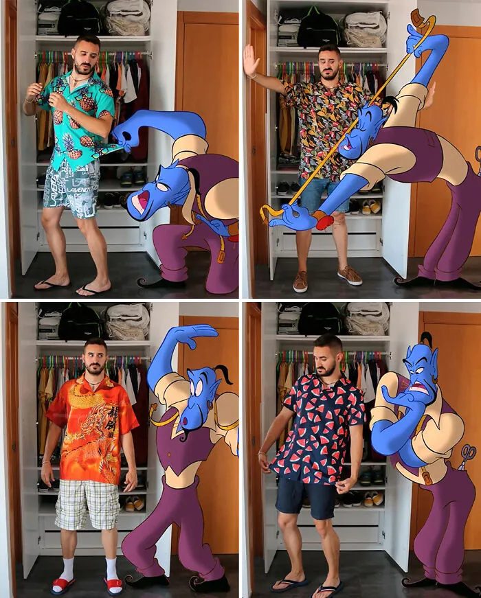 Guy Proves There's No Limit To Creativity By Photoshopping Classic Disney Characters Into His Everyday Life (21 New Pics)