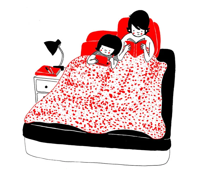 Happiness Is When Both Of You Read In Bed After An Exceptionally Tiring Day