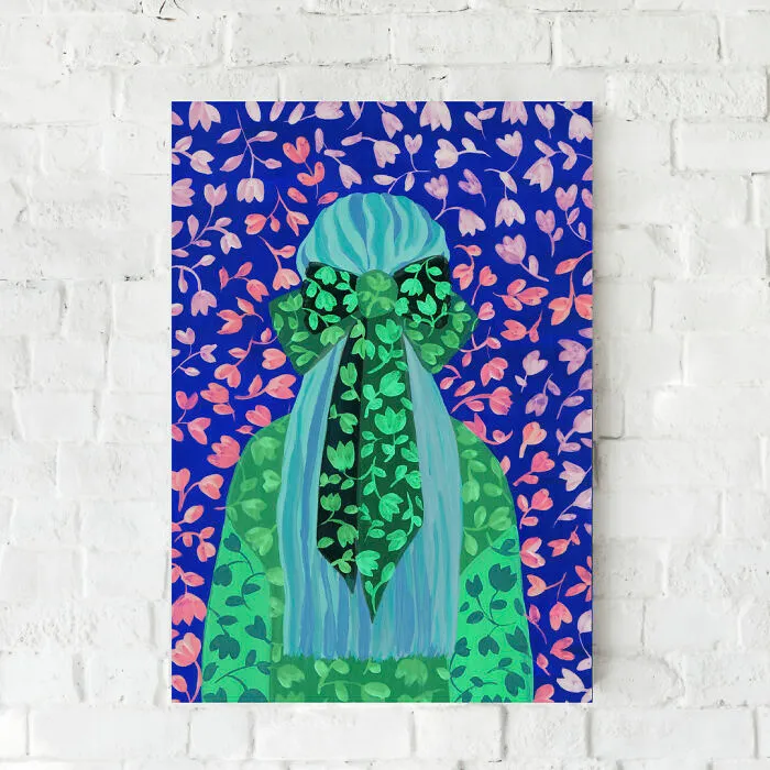 Neon Art Print Blue Hair