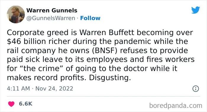 Warren Buffett Is Making Billions And Rail Workers Still Can't Get Any Paid Sick Leave