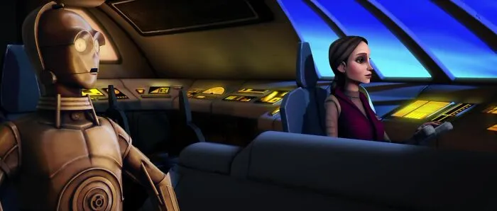 Scene from "Star Wars The Clone Wars" cartoon