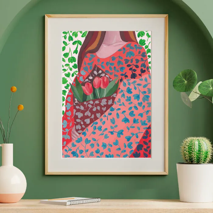 Original Illustration Tulip Bouquet