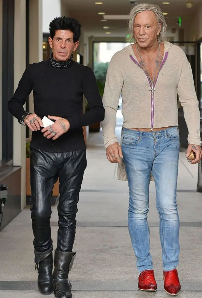 This Photo Of Mickey Rourke Looks Like They're Prepping For An Offbrand Zoolander Movie