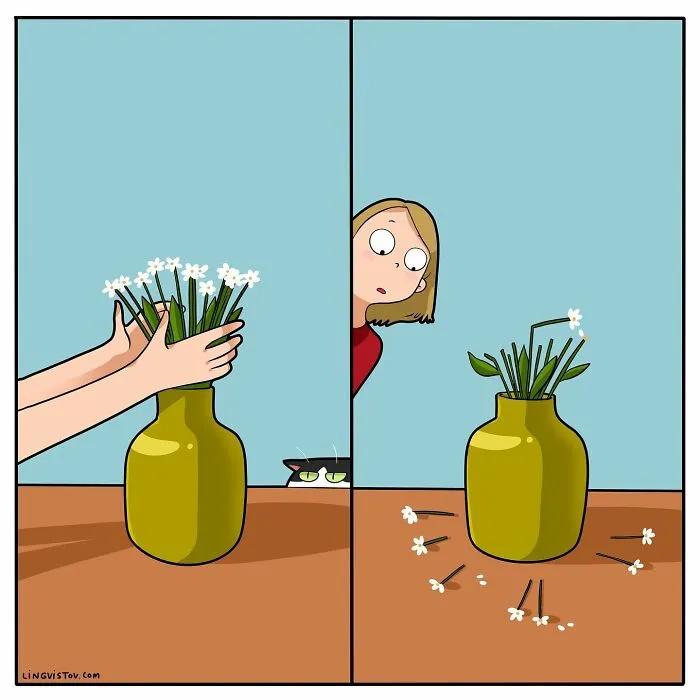 Esta artista ilustra cómo es vivir con un gato (25 nuevos cómics)