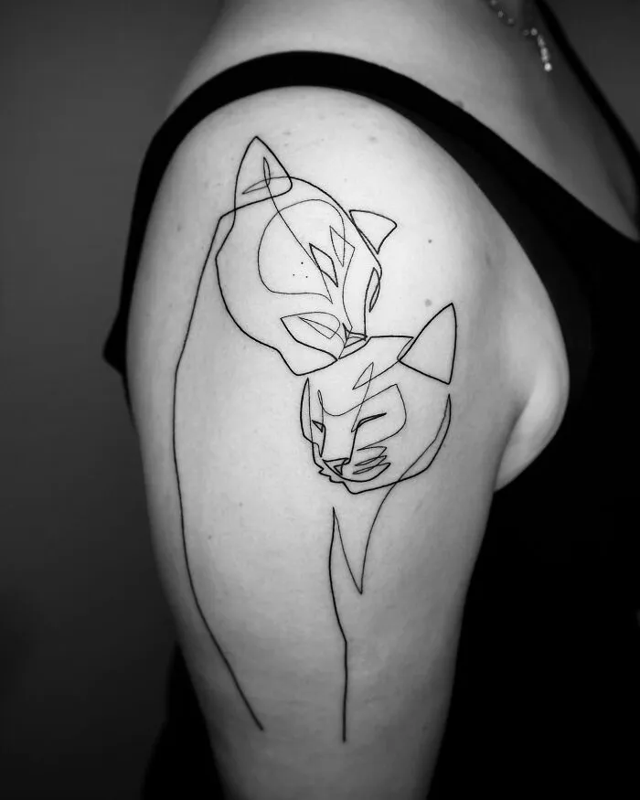 This Artist Creates Captivating Tattoos Using A Single Line (35 Pics)