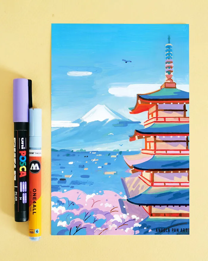 Chureito Pagoda And Cherry Blossom