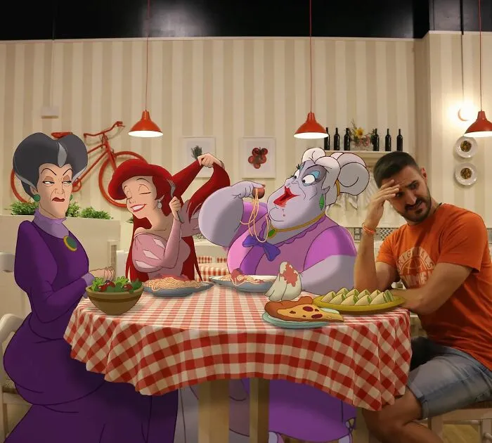 Guy Proves There's No Limit To Creativity By Photoshopping Classic Disney Characters Into His Everyday Life (21 New Pics)