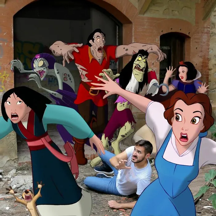 Guy Proves There's No Limit To Creativity By Photoshopping Classic Disney Characters Into His Everyday Life (21 New Pics)