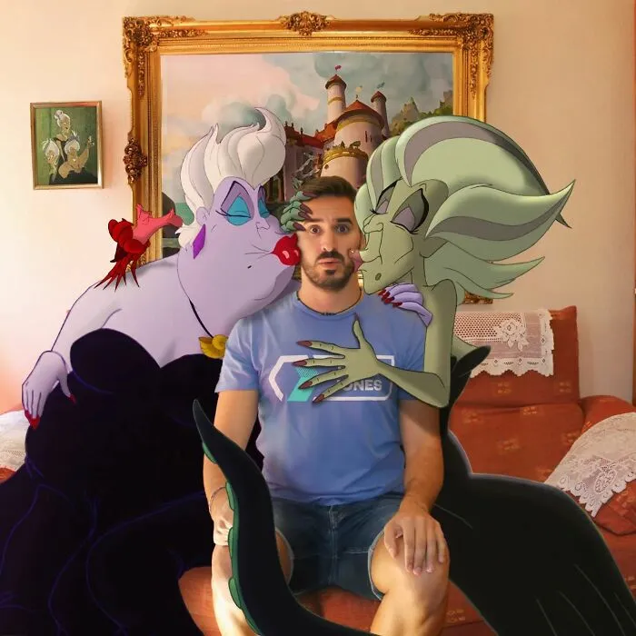 Guy Proves There's No Limit To Creativity By Photoshopping Classic Disney Characters Into His Everyday Life (21 New Pics)