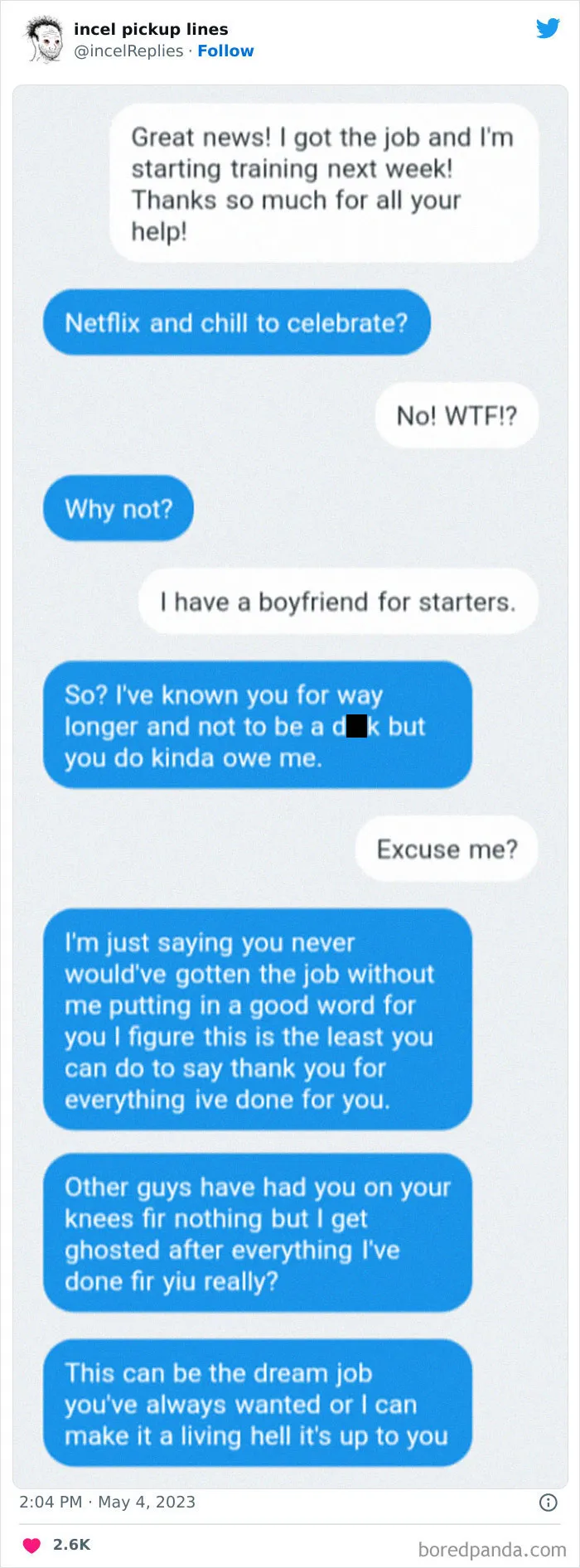 30 Times 'Nice Guys' Showed Their True Incel Nature As Soon As They Got Rejected, As Shared On This Twitter Page (New Pics)