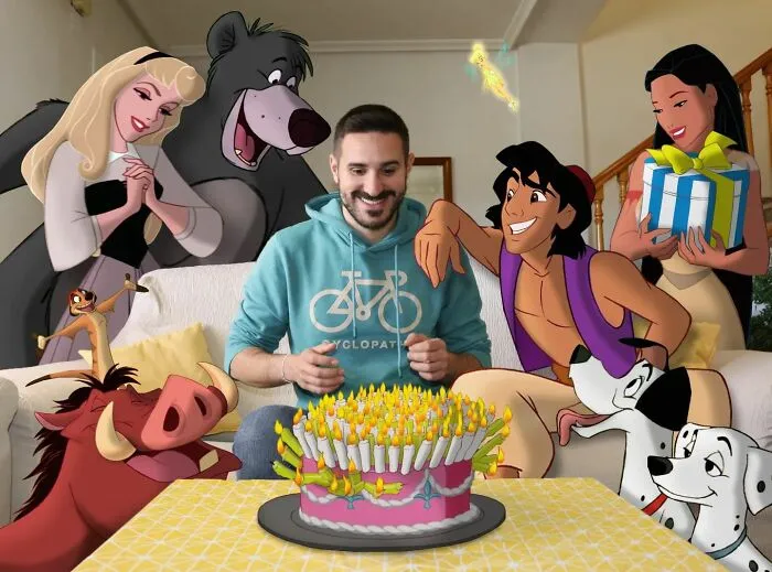 Guy Proves There's No Limit To Creativity By Photoshopping Classic Disney Characters Into His Everyday Life (21 New Pics)