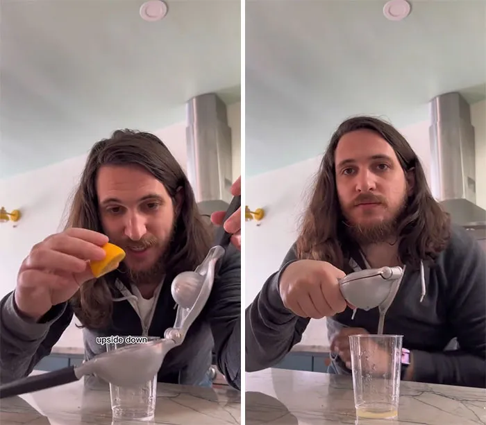Lemons Go In A Juicer Upside Down