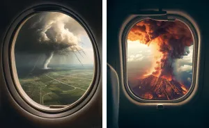 I Generated 10 Images Showing Things You Do Not Want To See When Looking Out Your Aircraft Window