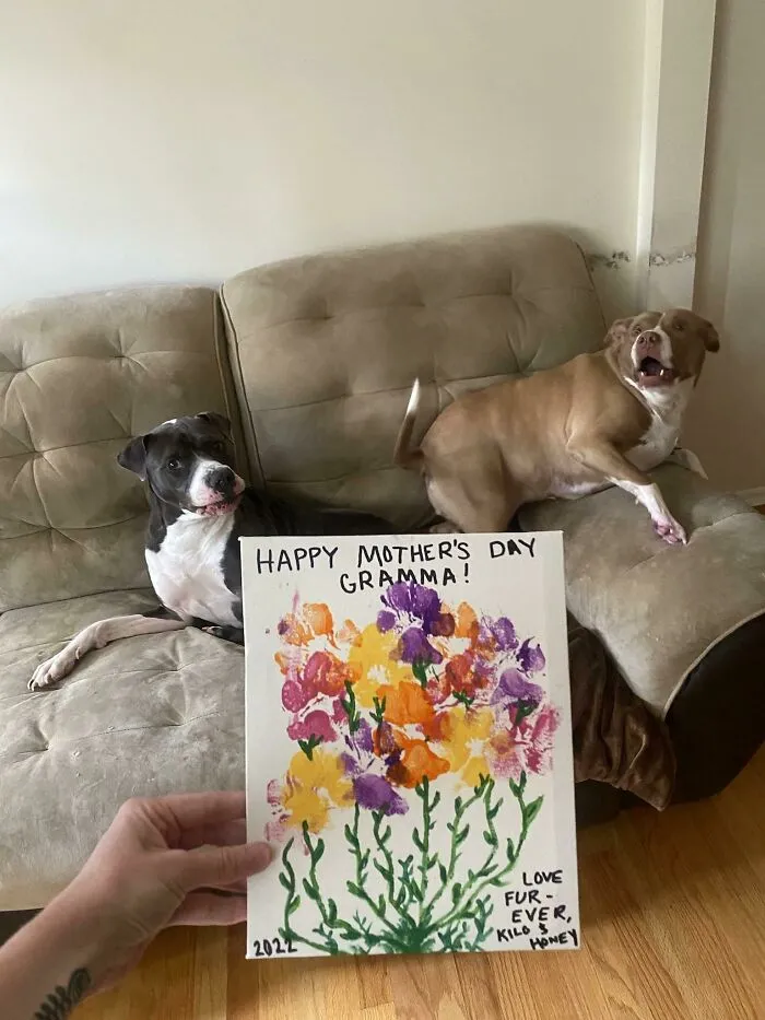 Mothers Day Gift To My Mom From The Only Grand-Babies She’ll Ever Get From Me Lol