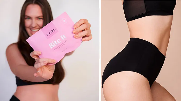 the bum mask in the hands of the woman