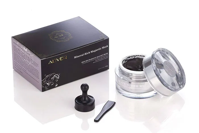 mineral-rich magnetic face mask near the package