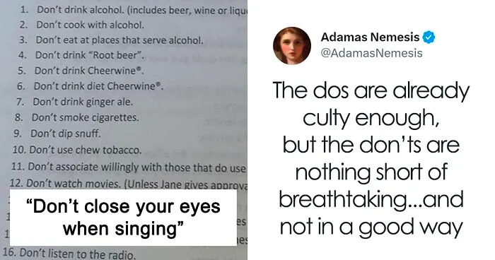 Local Cult Has 150 Rules For Their Members, The List Goes Viral On Twitter
