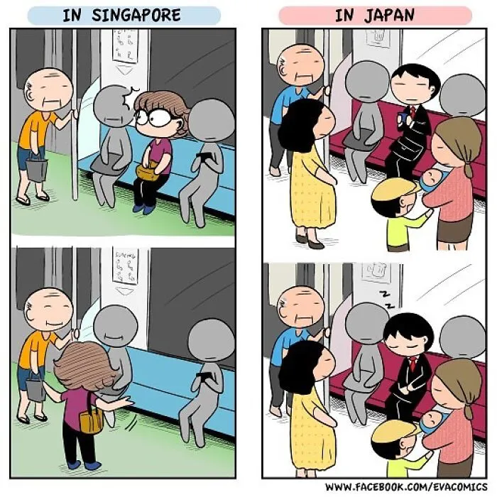 35 Everyday Things That Differ From Japan Vs. Other Countries As Portrayed By This Comic Artist