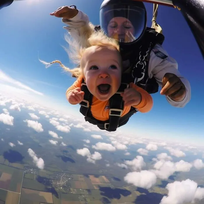 "Preschool Skydiving Classes": 25 Humorous AI-Generated Images By Timothy J. Nemeth