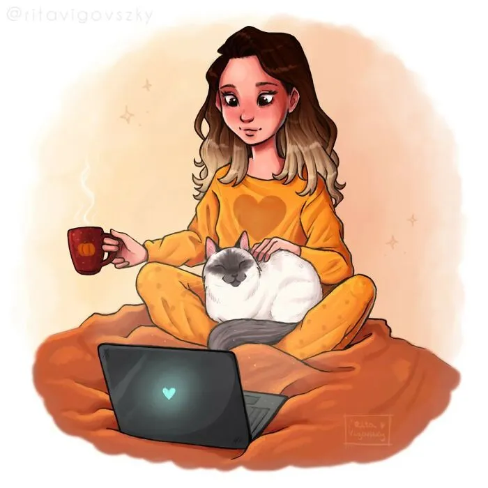 Artist Illustrates What Everyday Life With Her Cat Is Like (30 New Pics)