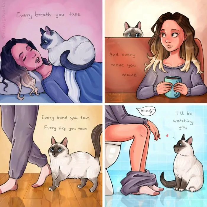 Artist Illustrates What Everyday Life With Her Cat Is Like (30 New Pics)