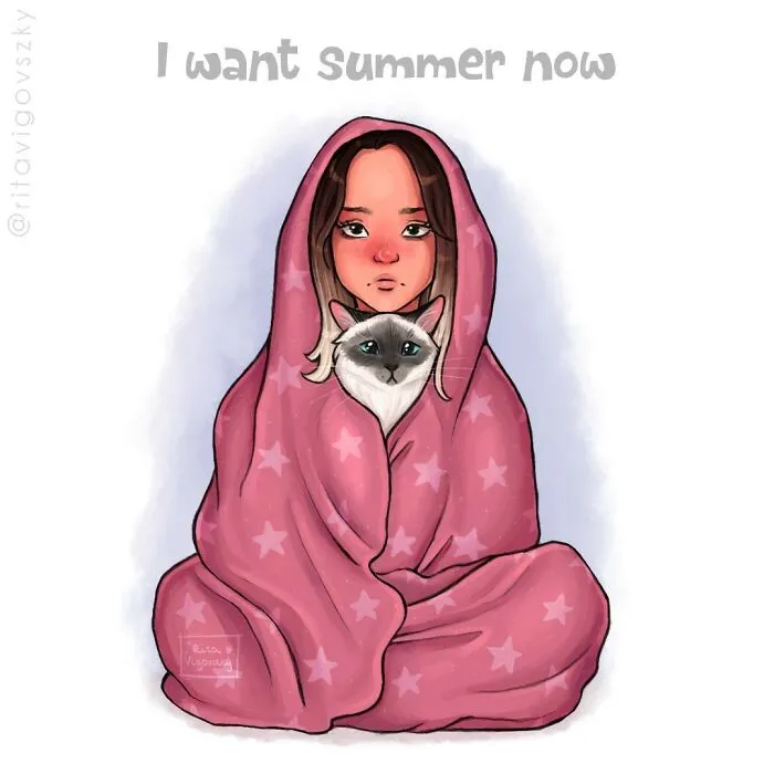 Artist Illustrates What Everyday Life With Her Cat Is Like (30 New Pics)