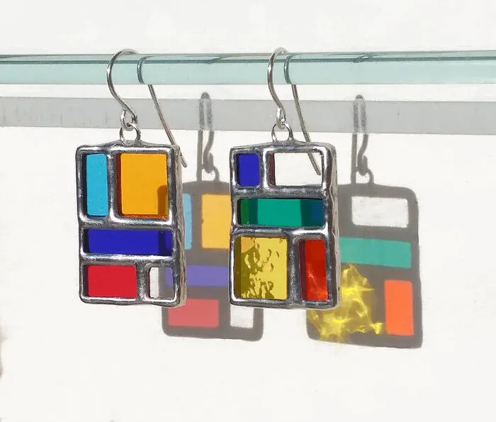 The Sun Makes My Stained Glass Earrings Even More Beautiful